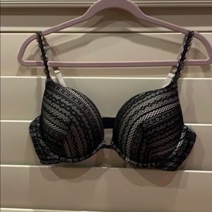 Victoria’s Secret Black Lace over Nude Push-Up Bra